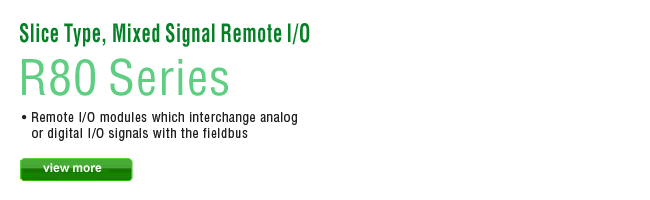 슬라이스 구조의 조합 자유형 리모트 I/O R80 시리즈